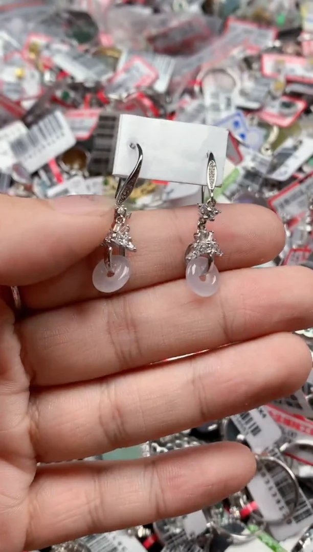 银S925镶嵌戒指翡翠天然A货缅甸翡翠