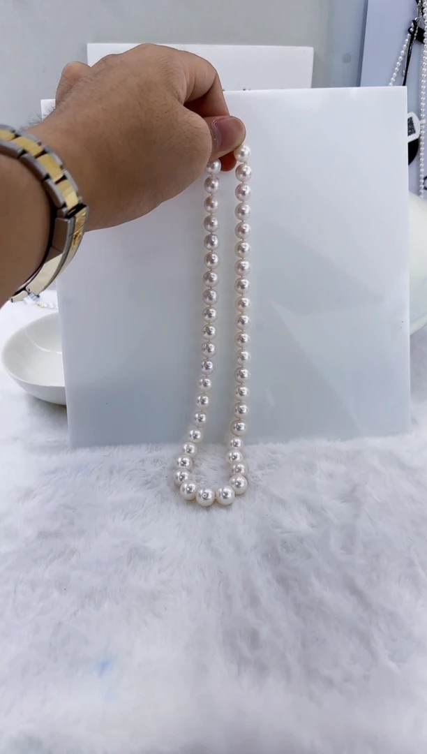 未镶嵌淡水珍珠DA曼塔珍珠串链9-11 y162