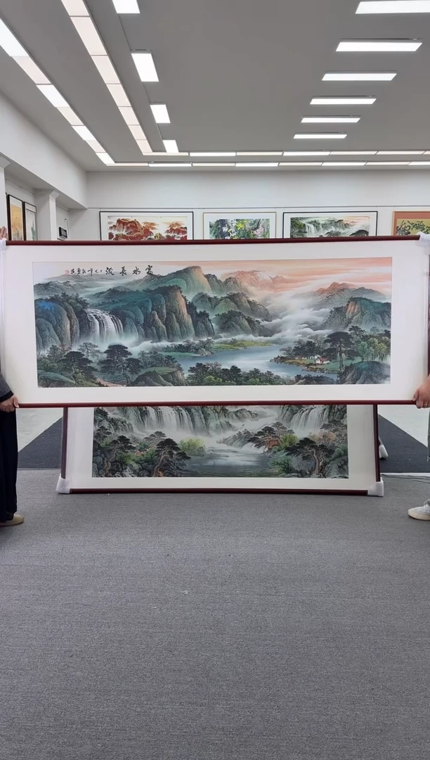 国画手绘  236*90  富水长流