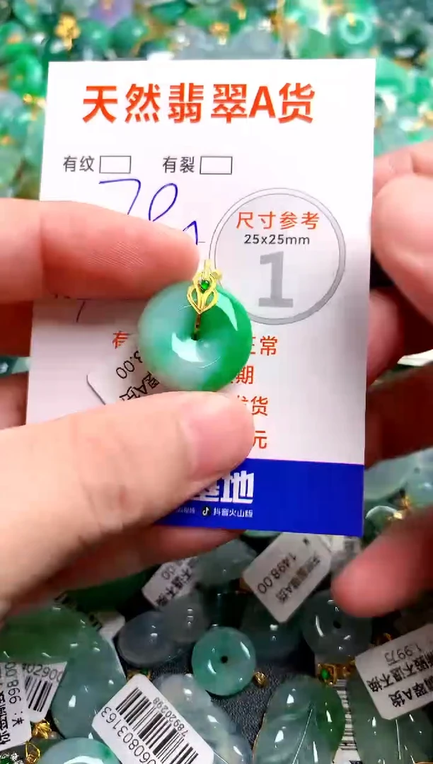 翡翠18K金镶嵌颈饰0698818298