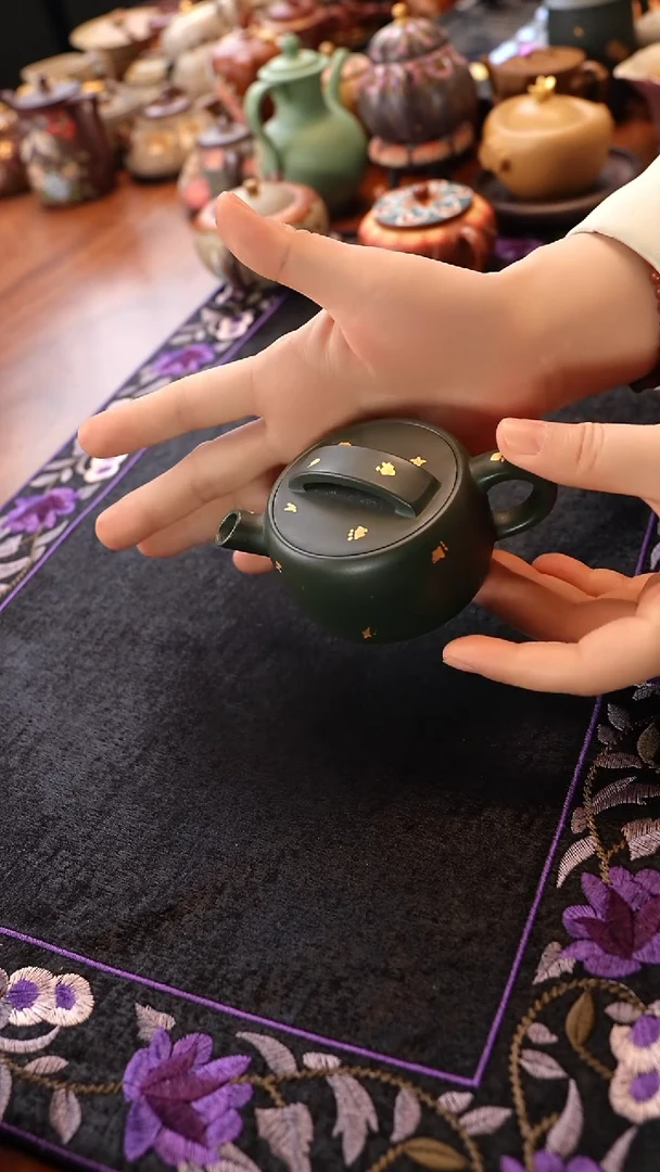 茶壶紫砂绿泥汉瓦壶