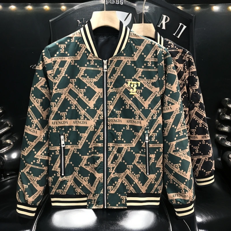 巴韦那奇设计感棒球领夹克外套男痞帅上衣秋季新款男士休闲衣服