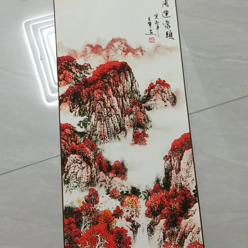福利《鸿运当头》新中式现代玄关挂画书房客厅现代装饰挂画33X125
