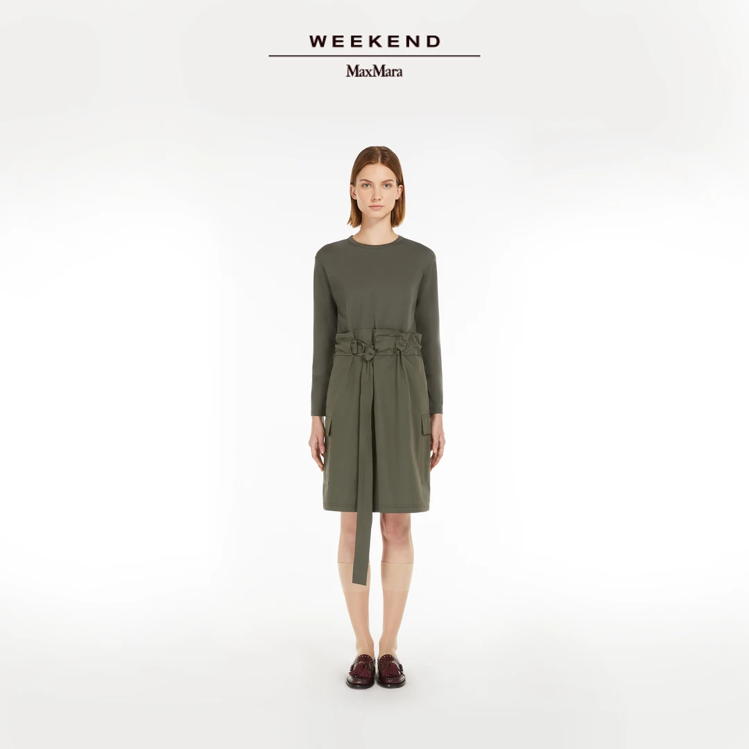 Weekend MaxMara 2025早春新款女装棉府绸针织连衣裙5621055106