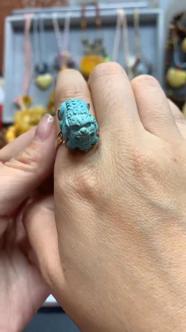 【闪购商品】绿松石珠宝奇石18K金镶嵌338