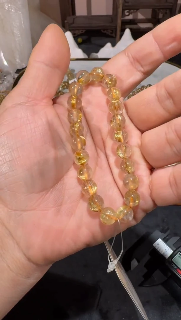 未镶嵌手串发晶SJ-579金发晶