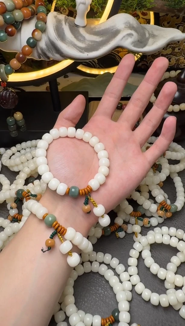 菩提根/象牙果手串白玉菩提8*10配饰