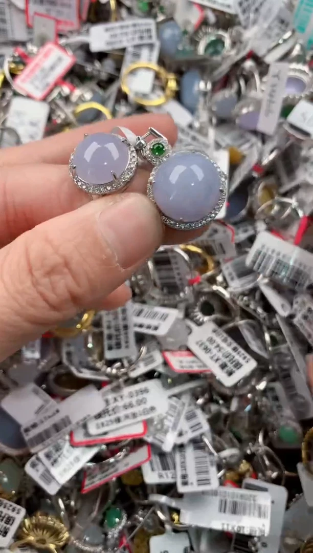 银S925镶嵌戒指翡翠999          3