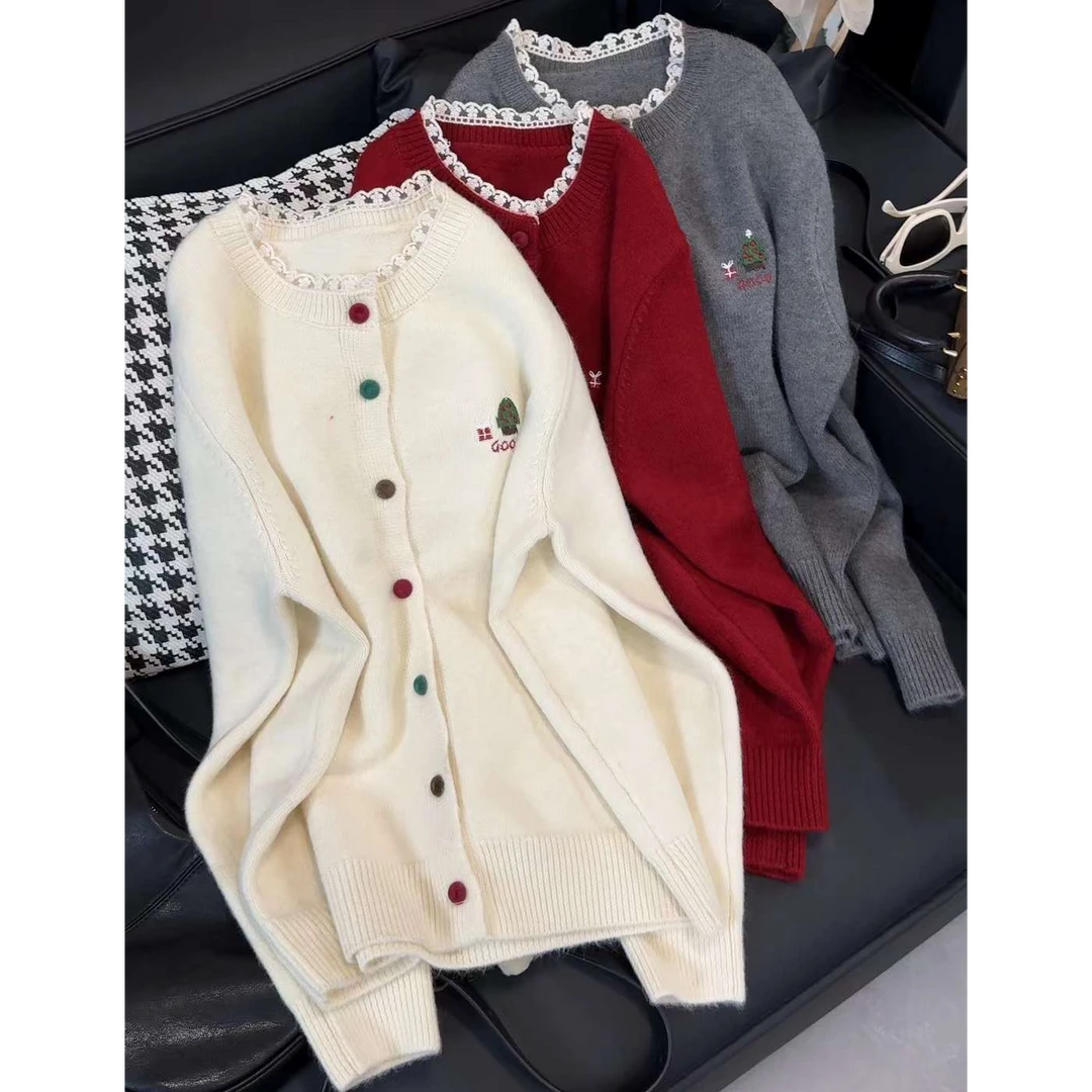 TY7 【圣诞树】氛围感显瘦百搭圣诞款毛衣(衣长59）