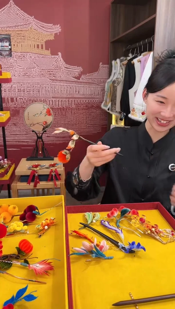 【闪购商品】刺绣非遗绒花（发饰）