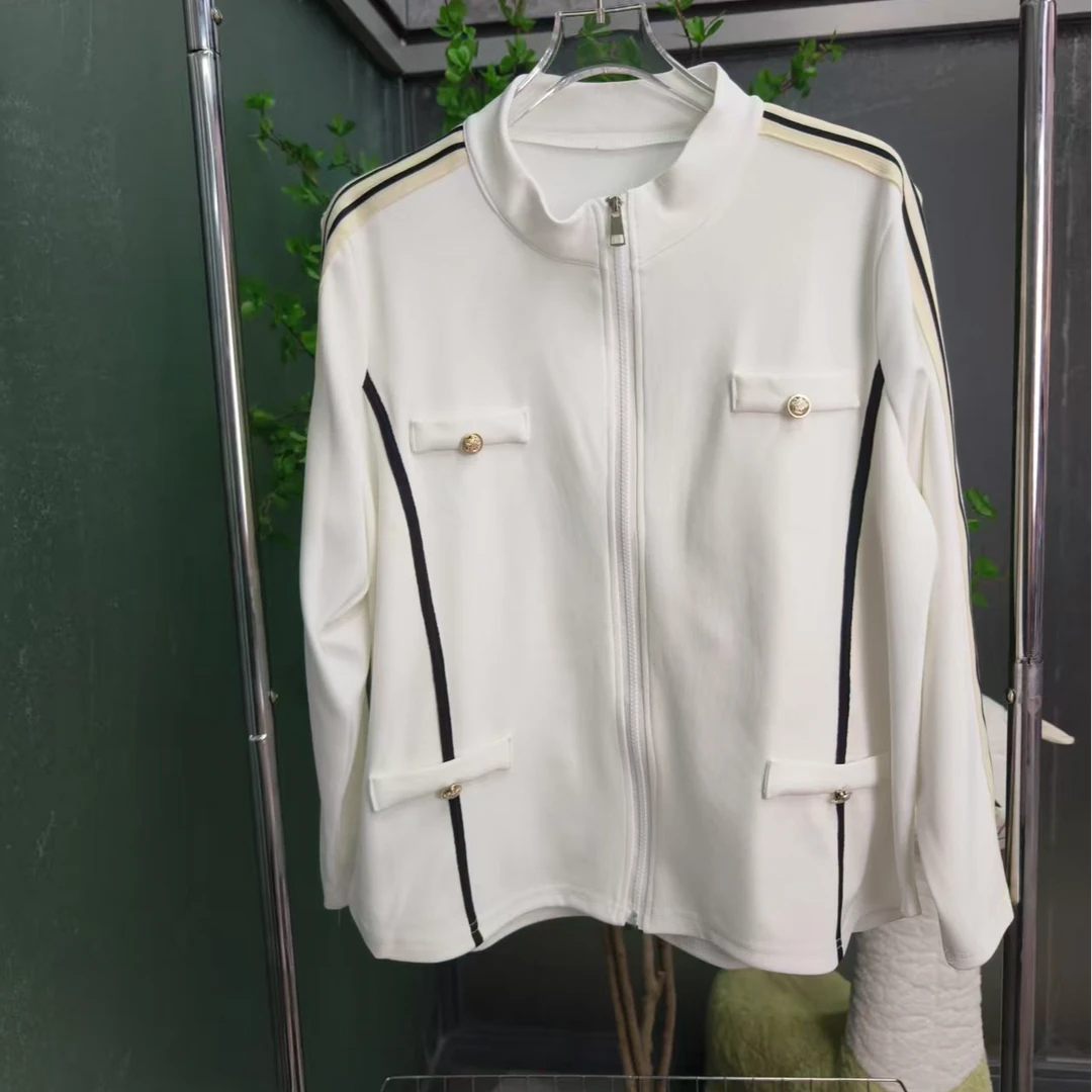 2025大码女装新款时尚洋气宽松显瘦拉链短外套6006