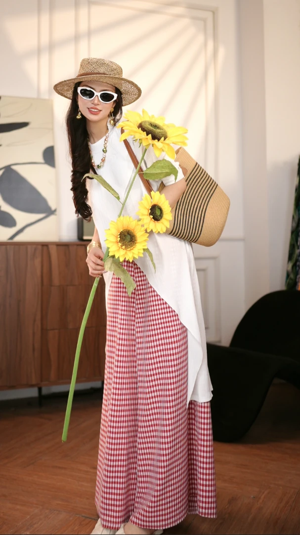 唐麻吉布-900系列裙裤女宽松休闲裤子设计师阔腿裤春夏出行洋气