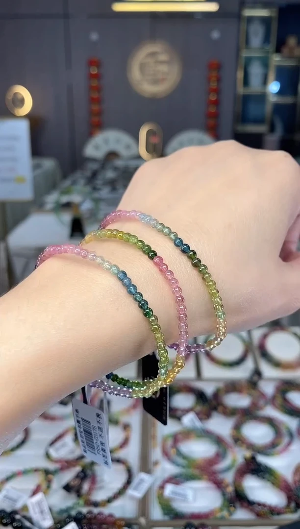 未镶嵌老矿碧玺单圈手串3mm+碧玺多样性发一条hon