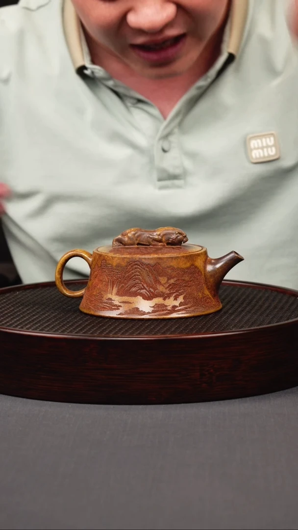 茶壶紫砂.龙骨金砂柴烧卧虎藏龙柱础