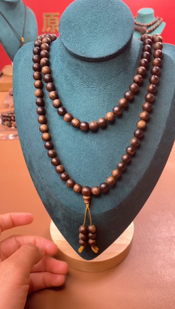 【闪购商品】沉香手串M沉水越南富森红土瘿子瘤疤08*108颗