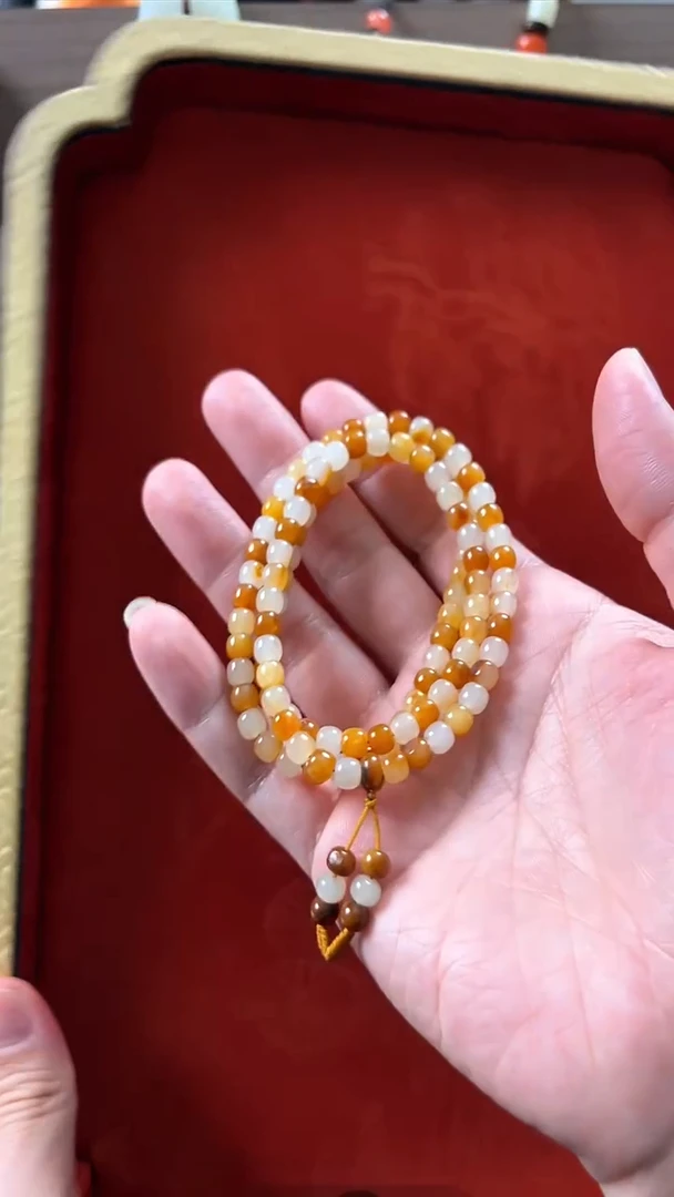 未镶嵌和田玉珠宝半成品白玉黄沁双拼108