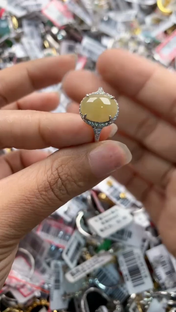 银S925镶嵌戒指翡翠888    10