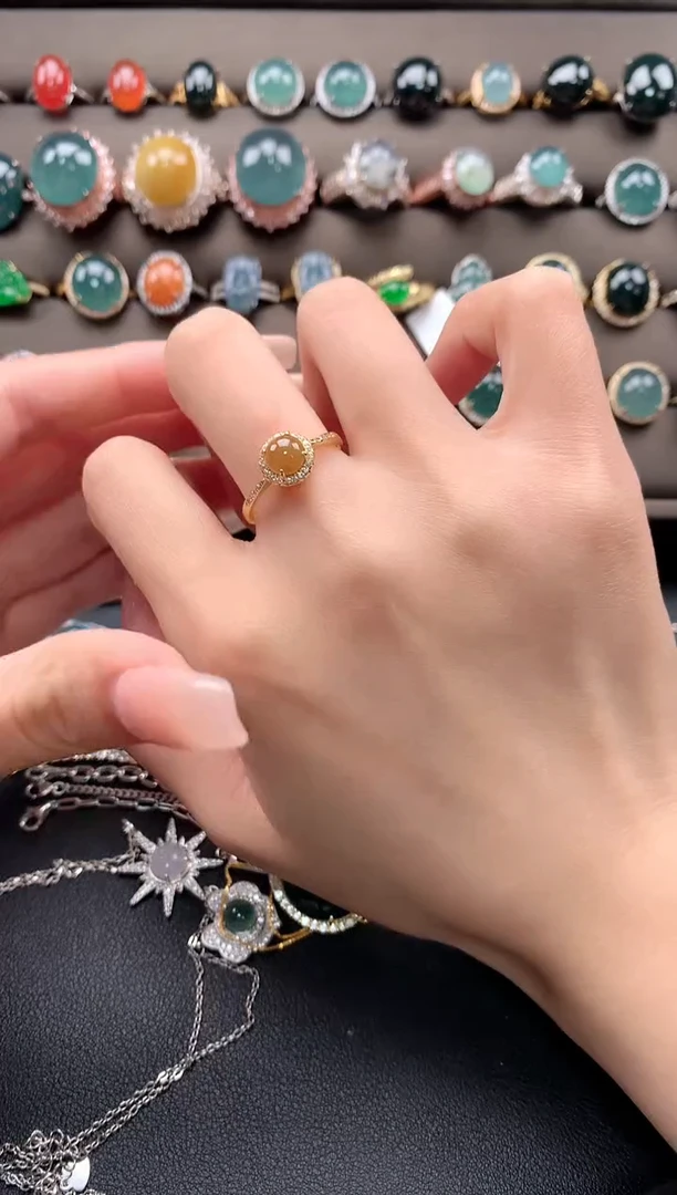 【闪购商品】翡翠戒指银S925镶嵌432423423