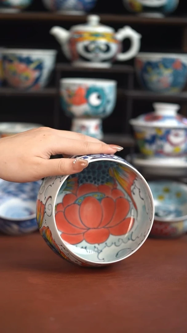 老师作品神仙鱼茶渣缸（微瑕福利）