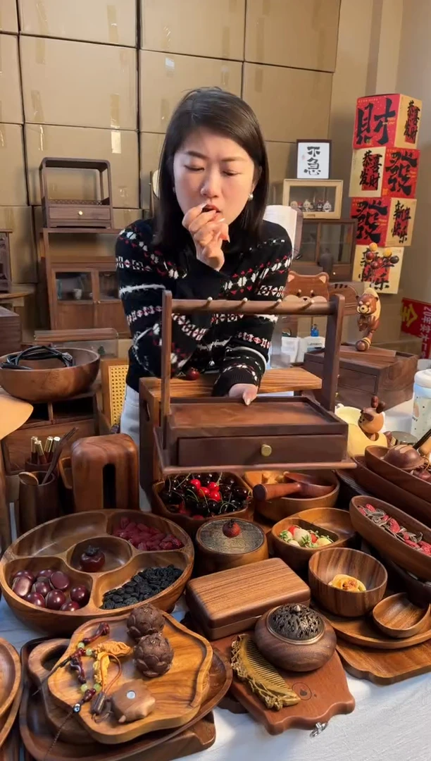 【闪购商品】黑胡桃挂钩带抽屉收纳盒