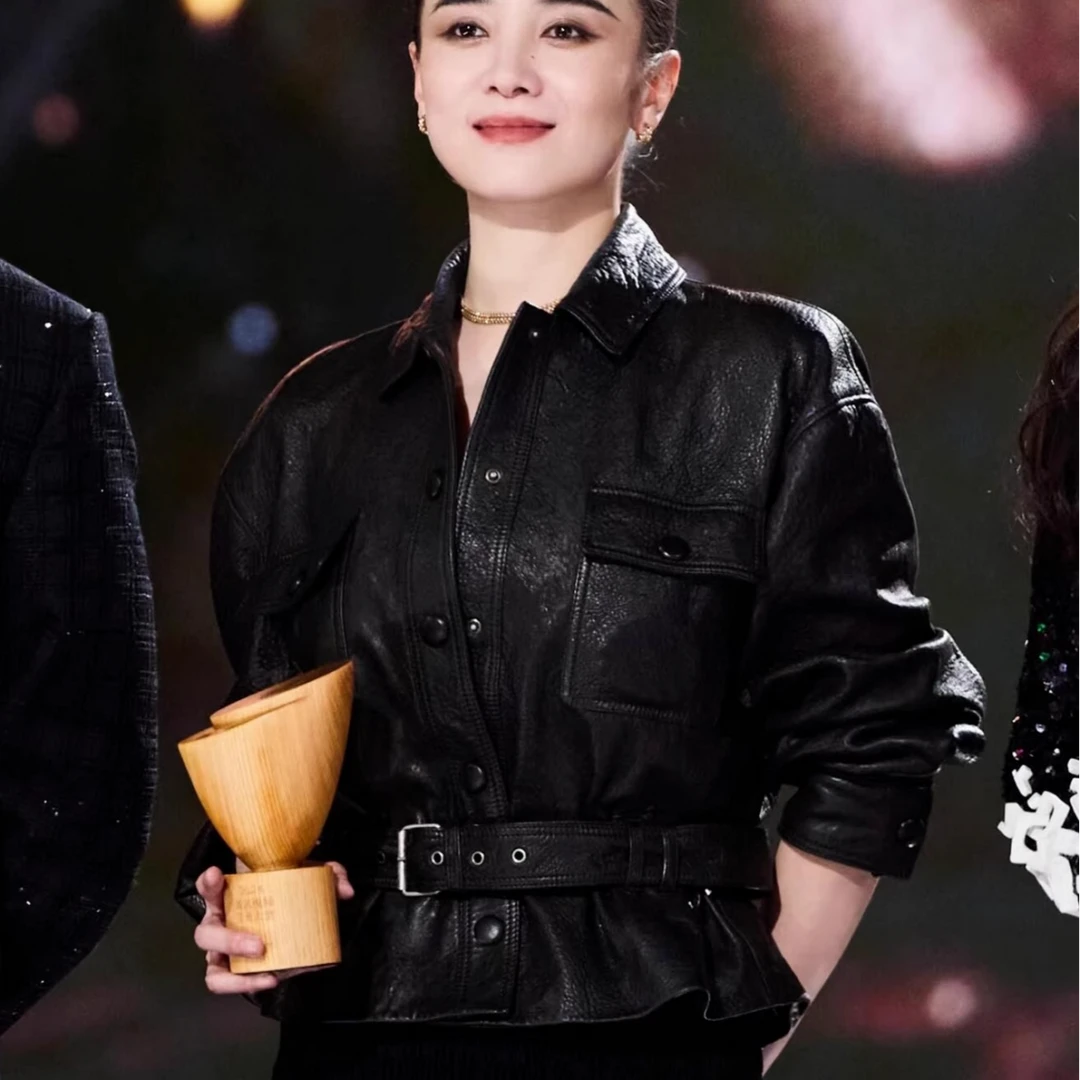 宋佳同款杨树林春季新款高级感皮衣外套收腰百搭宽松甜酷风上衣女