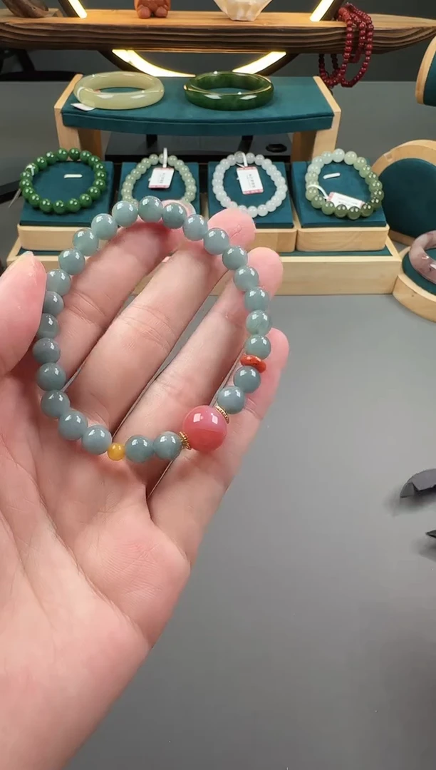 未镶嵌手串翡翠蓝水翡翠手串