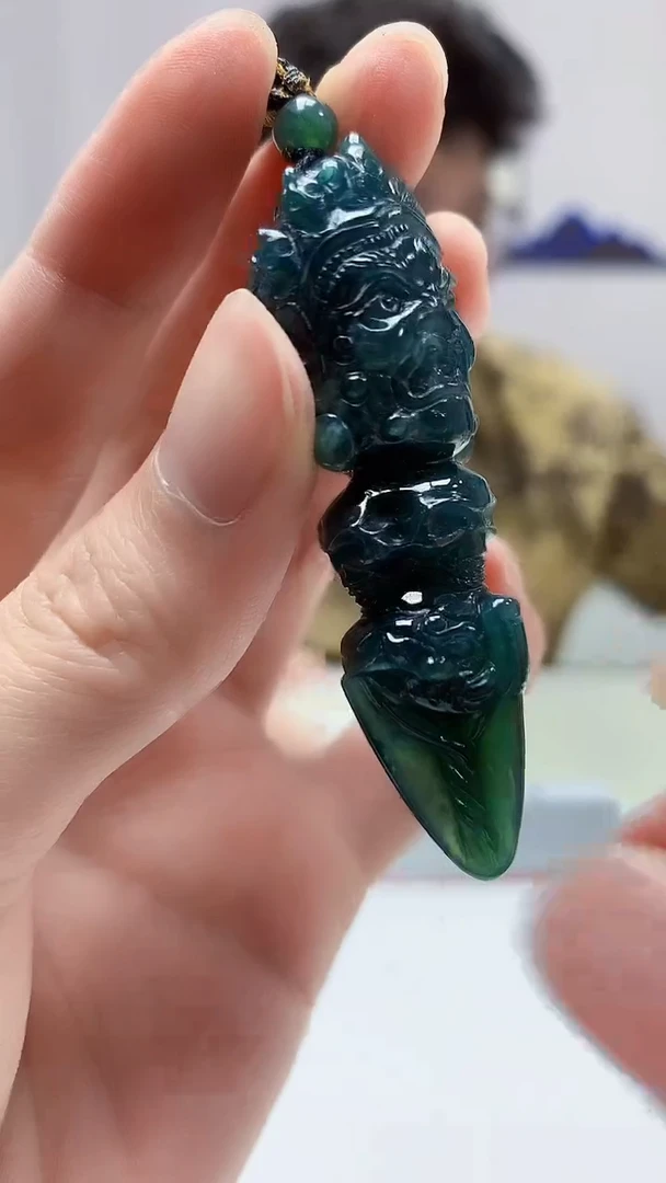 【闪购商品】定制翡翠未镶嵌4688zm-毛货挂件杵88