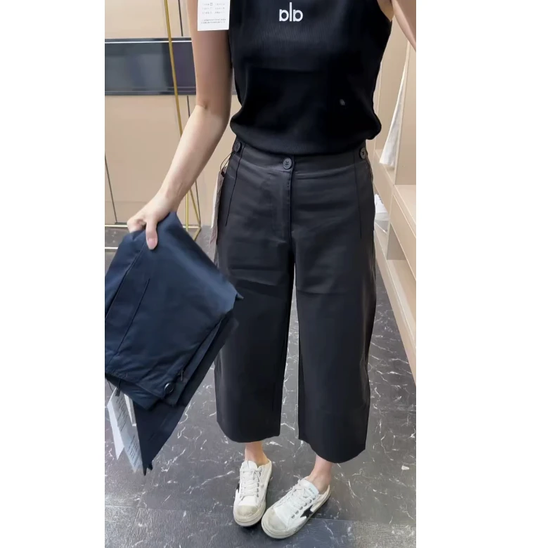 2025夏季新款高腰显瘦大码女装直筒宽松百搭八分休闲裤