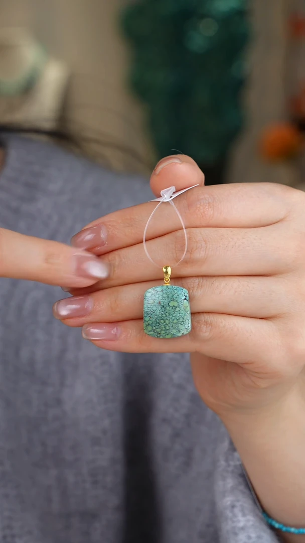 【闪购商品】绿松石吊坠(不含链)18K金镶嵌1