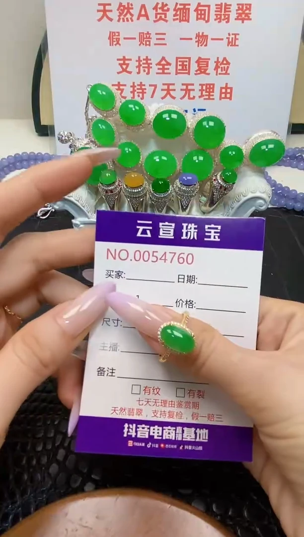 翡翠戒指银S925镶嵌/4760