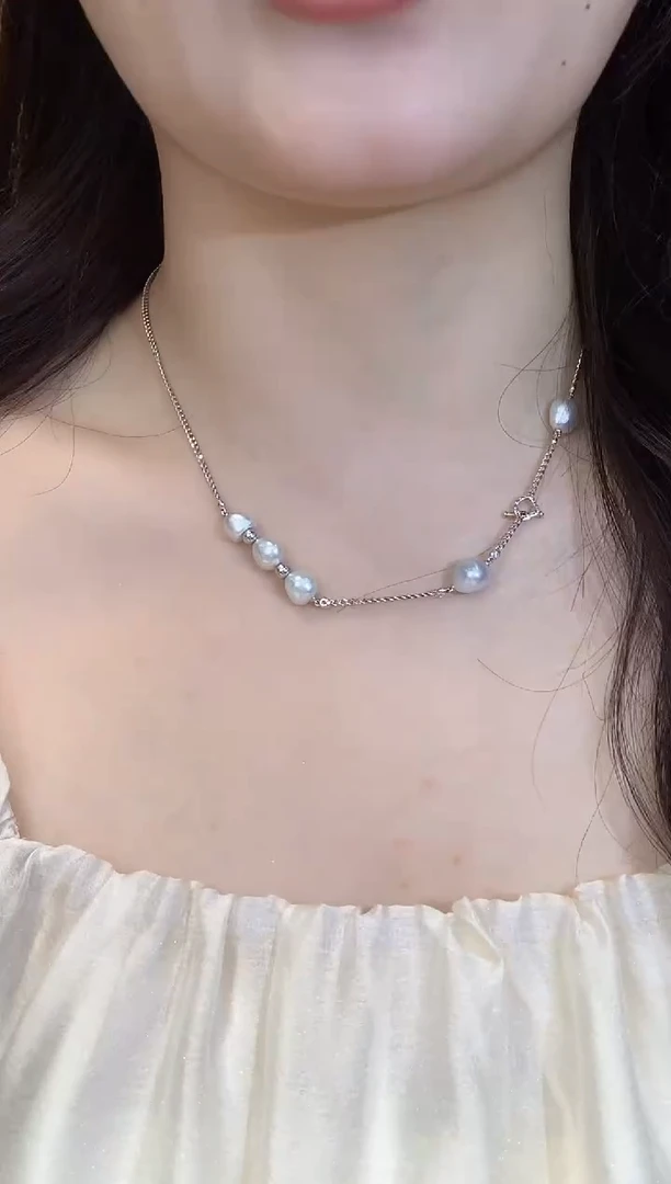 海水珍珠18K金镶嵌项链C84