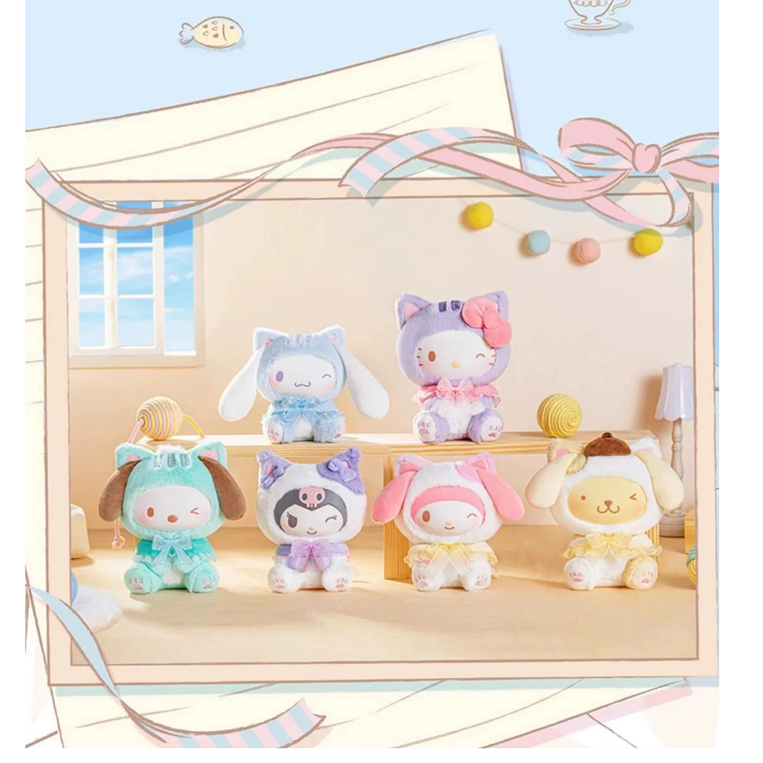 【拆盒】三丽鸥家族逗逗小猫系列毛绒挂饰盲盒摆件