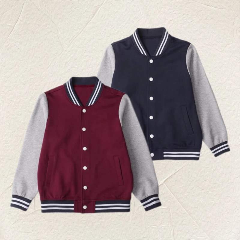校服套装小学生春秋儿童枣红深灰色女童运动英伦风男童棒球服外套