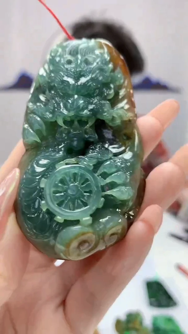 【闪购商品】定制翡翠未镶嵌4688DD-毛货挂件赠珠链52