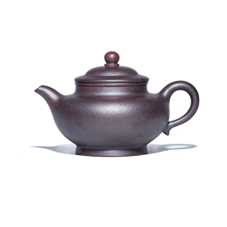 121#无添加高温麻子段泥380cc扁樱莲子壶手制手工茶壶宜兴紫砂壶