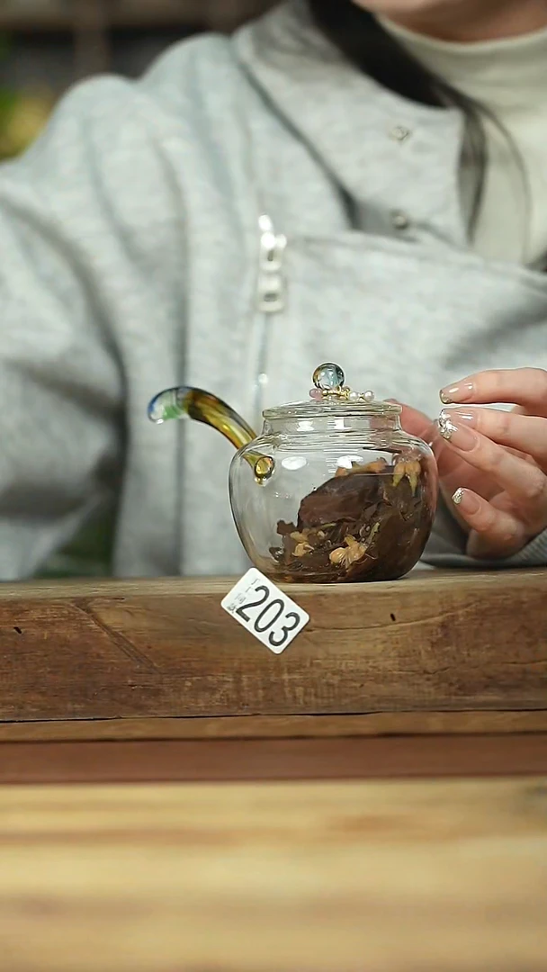 福利/设计师手作款！！玻璃侧把壶