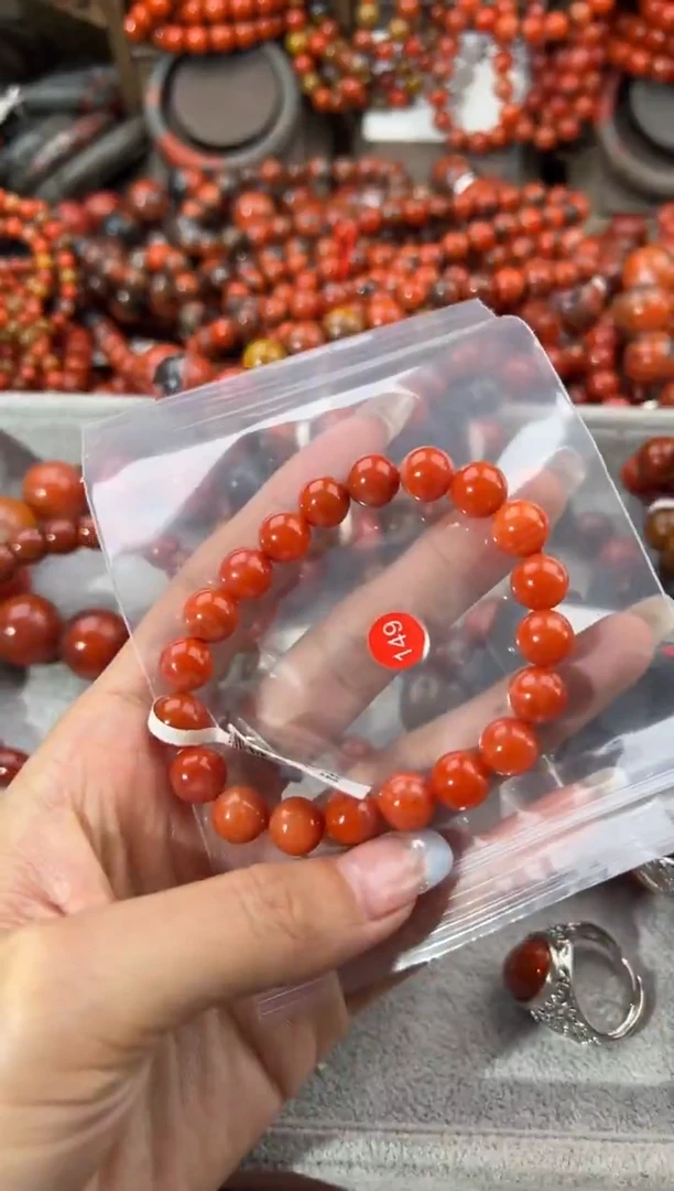 未镶嵌戒指南红玛瑙9+