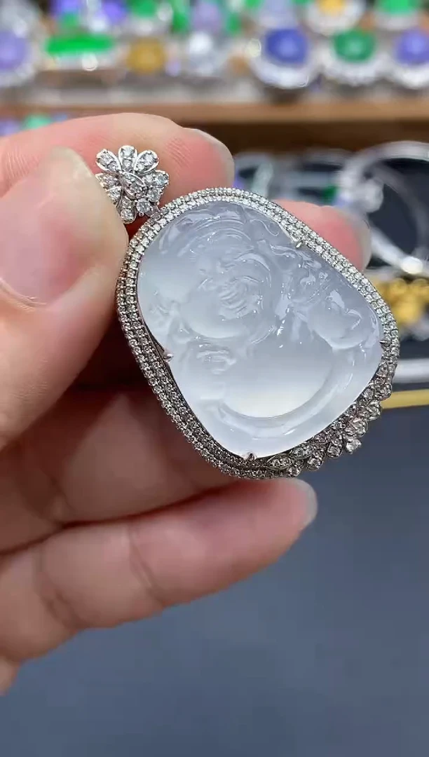 翡翠18K金镶嵌颈饰294-春日珠宝