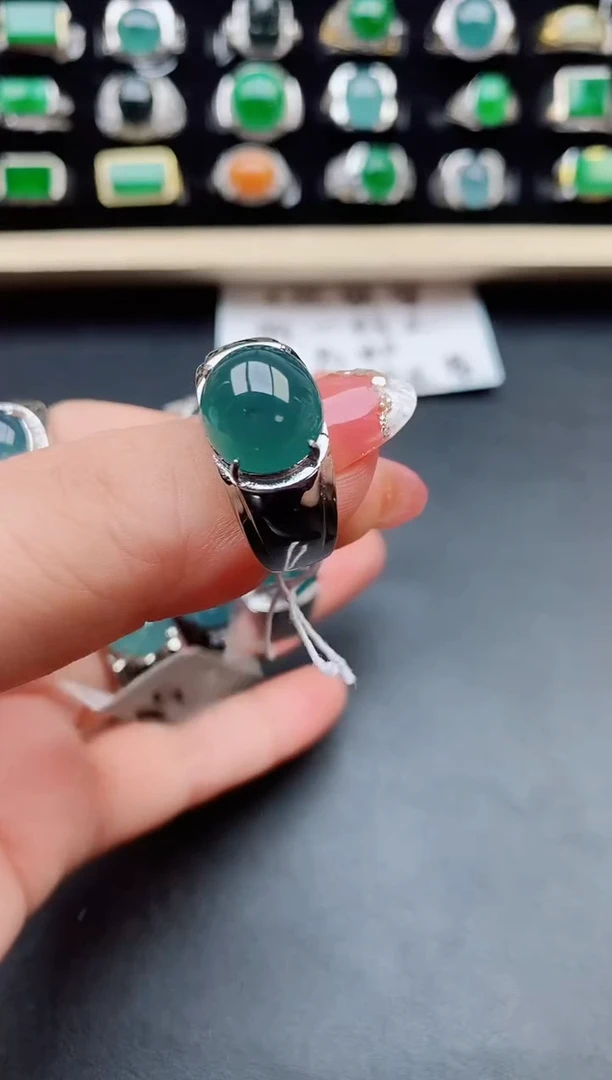 【闪购商品】翡翠戒指银S925镶嵌211212