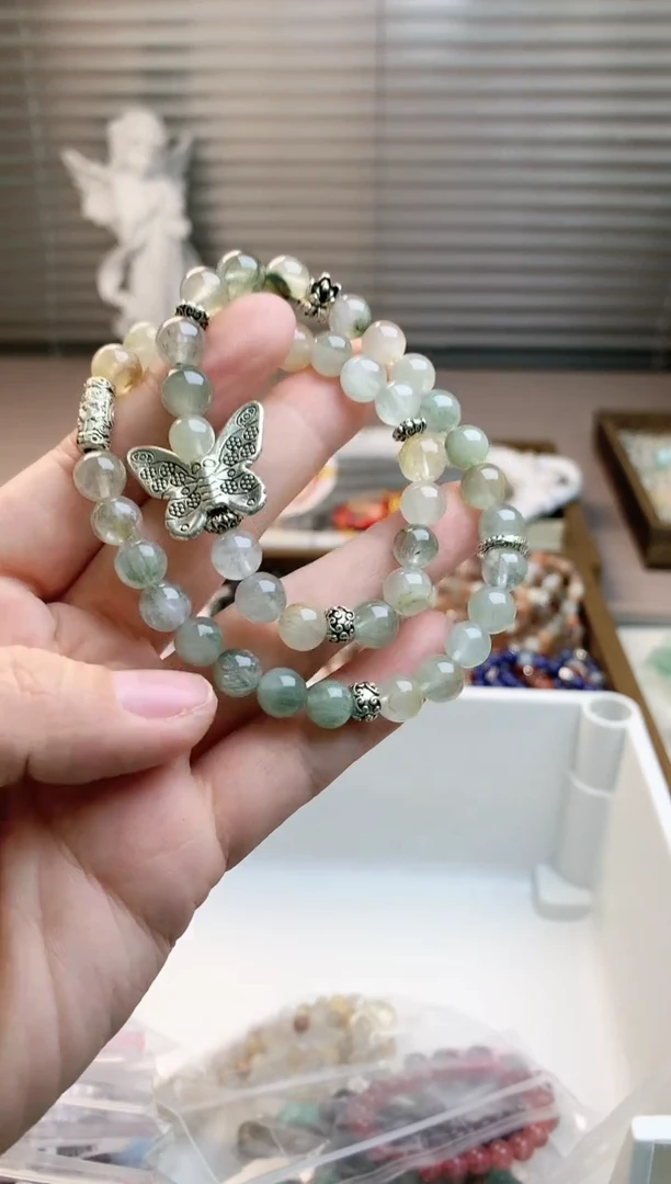 【闪购商品】水晶珠宝半成品未镶嵌绿兔双圈