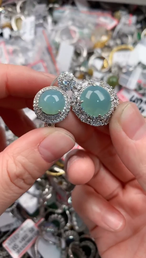 银S925镶嵌戒指翡翠888                7