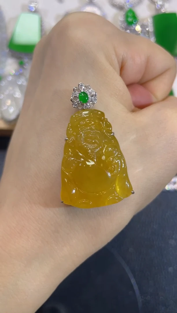 吊坠(不含链)18K金镶嵌翡翠团购6