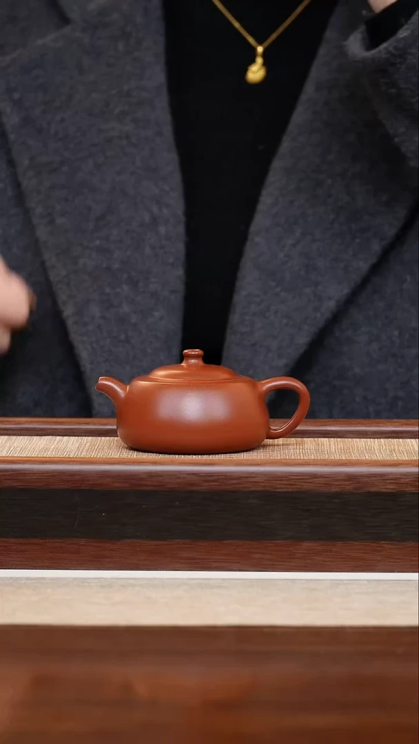 朱泥井栏130cc宜兴手工紫砂壶