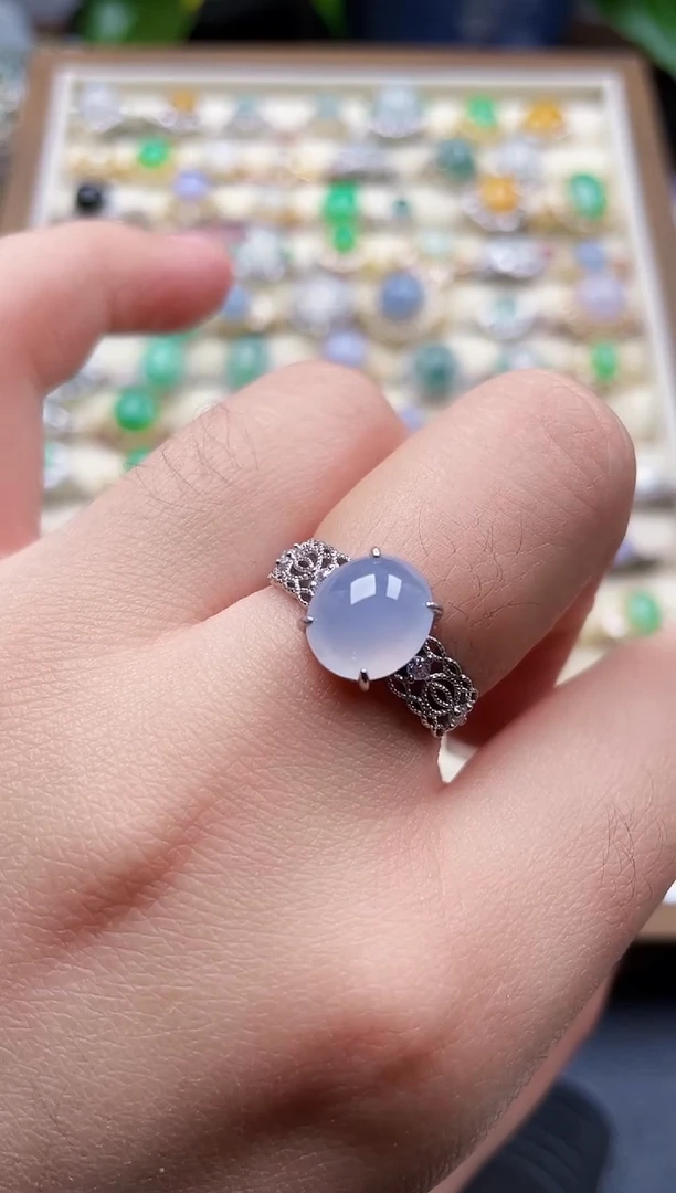 银S925镶嵌戒指翡翠167