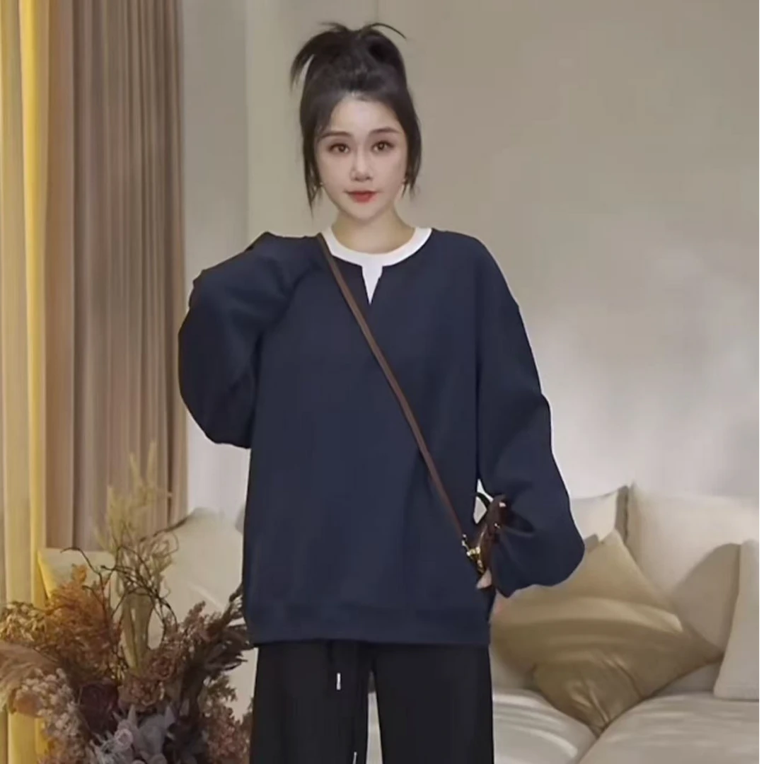 JW/静稳2025新品时尚宽松百搭休闲女款减龄长袖卫衣5551957