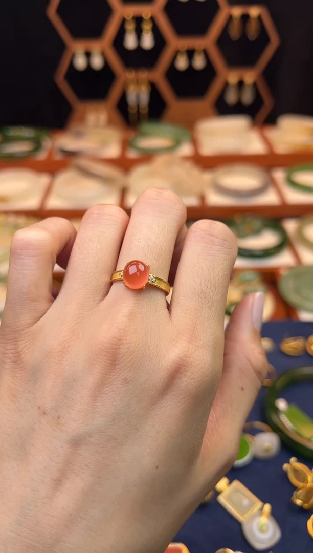 银S925镶嵌戒指南红玛瑙福利