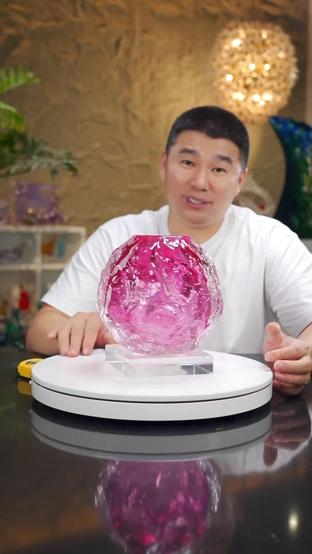 摆件福利金红树纹花瓶86号