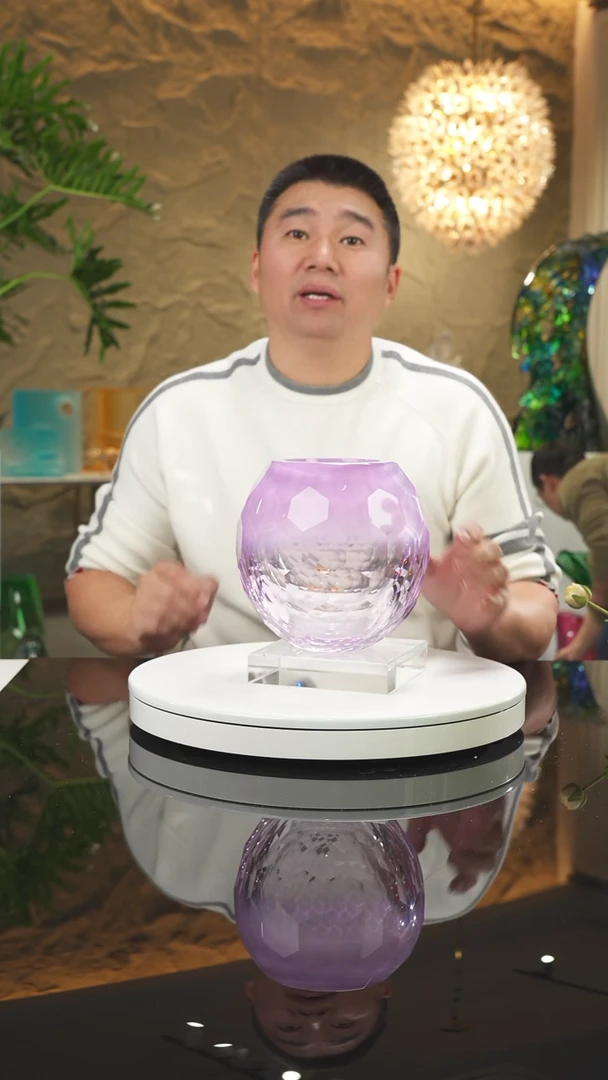 【闪购商品】摆件福利粉紫切面花瓶