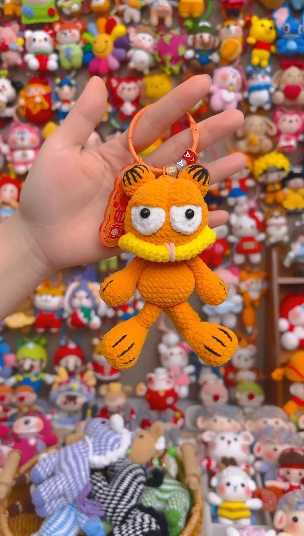 纯手工制作毛线钩织成品加菲猫