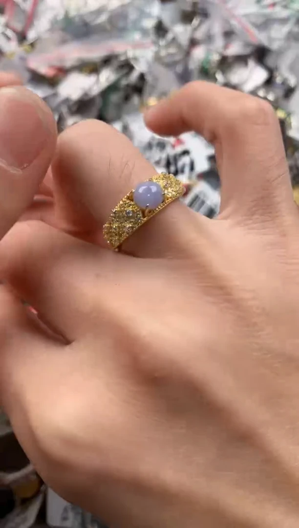 银S925镶嵌戒指翡翠111  10